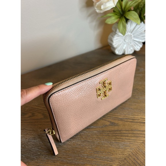 Tory Burch Pink Pebbled Leather Zip Around Wallet Card Holder‎ Set - Picture 6 of 13
